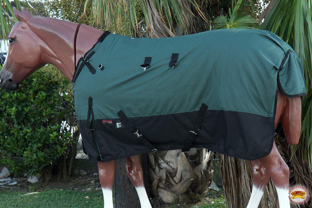HILASON 1200D Turnout Light Winter Waterproof Rain Sheet Horse Green | Sheets for Horses